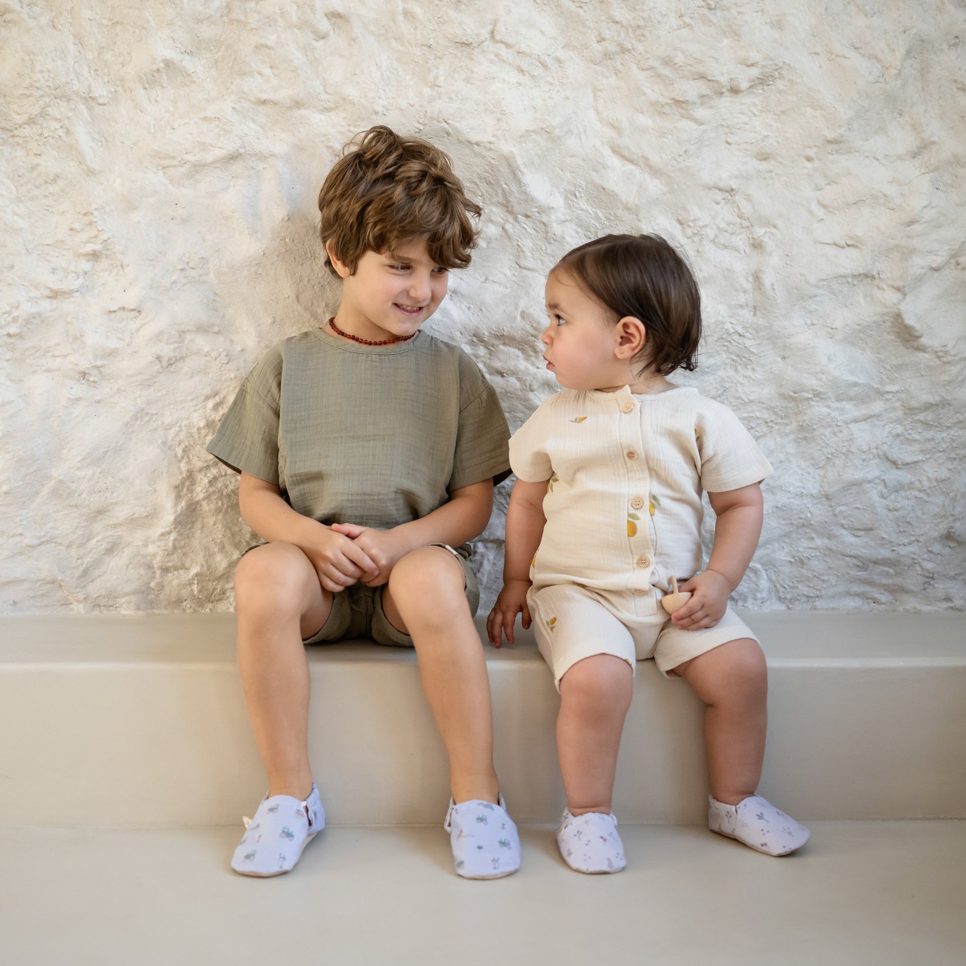 Organic Muslin Shorts Khaki