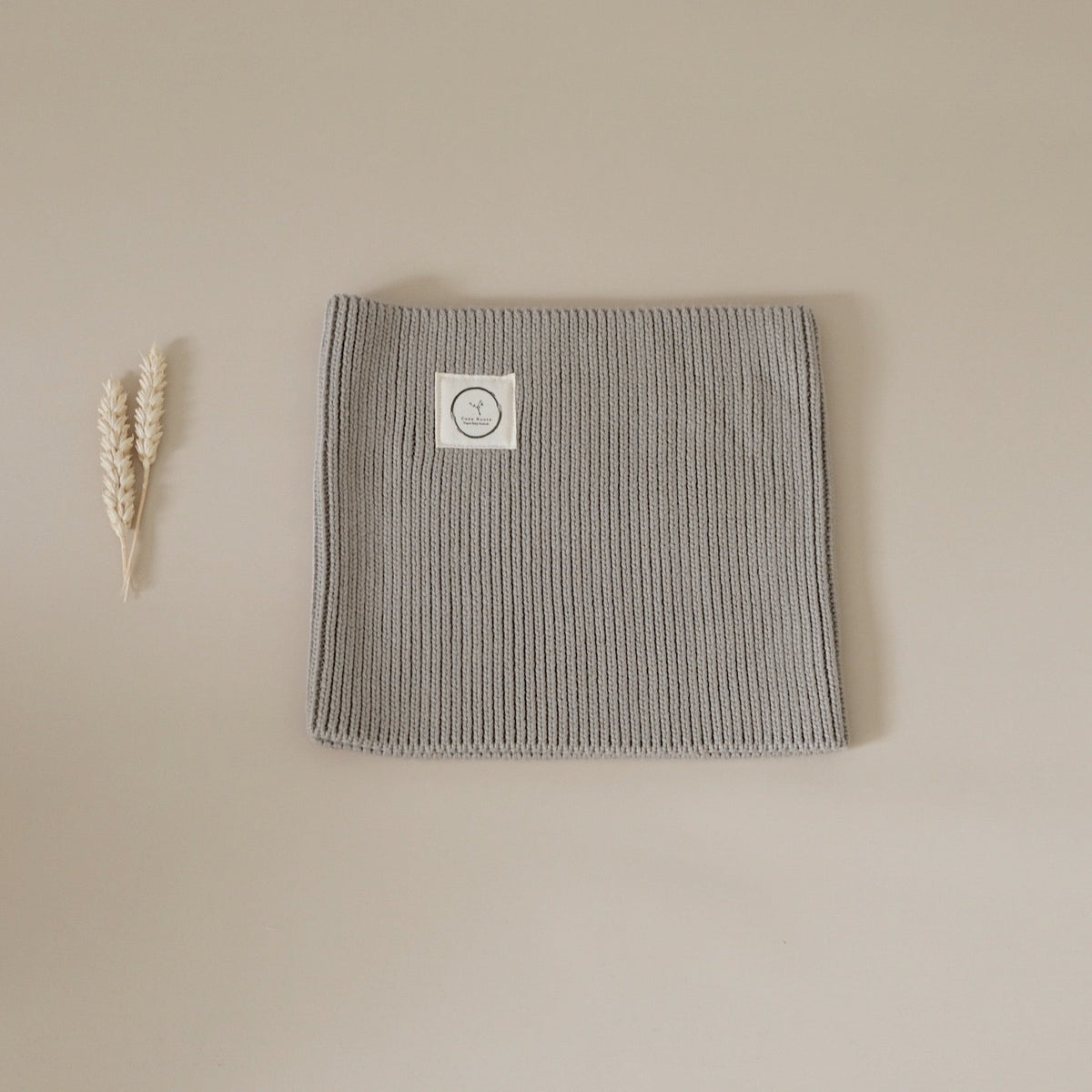 Organic Knit Scarf Khaki