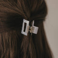 Haarspange eckig klein Pearl