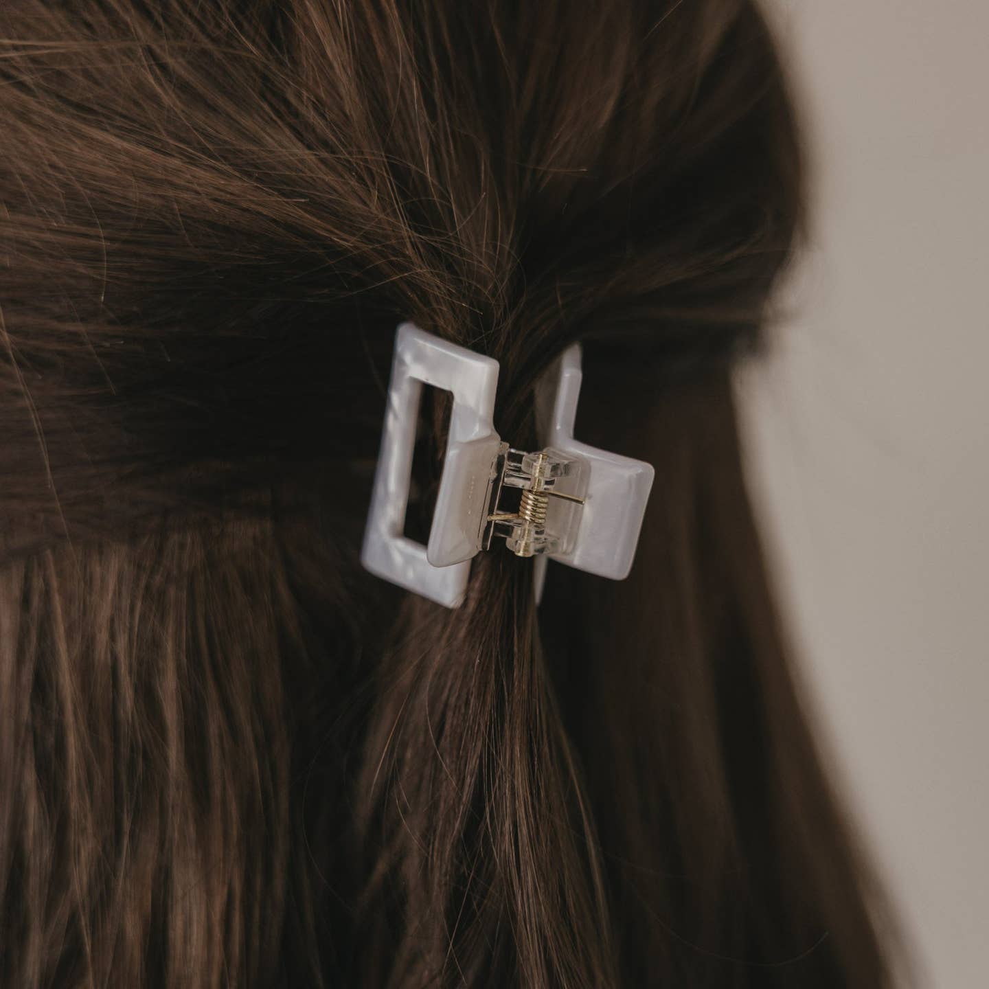 Haarspange eckig klein Pearl
