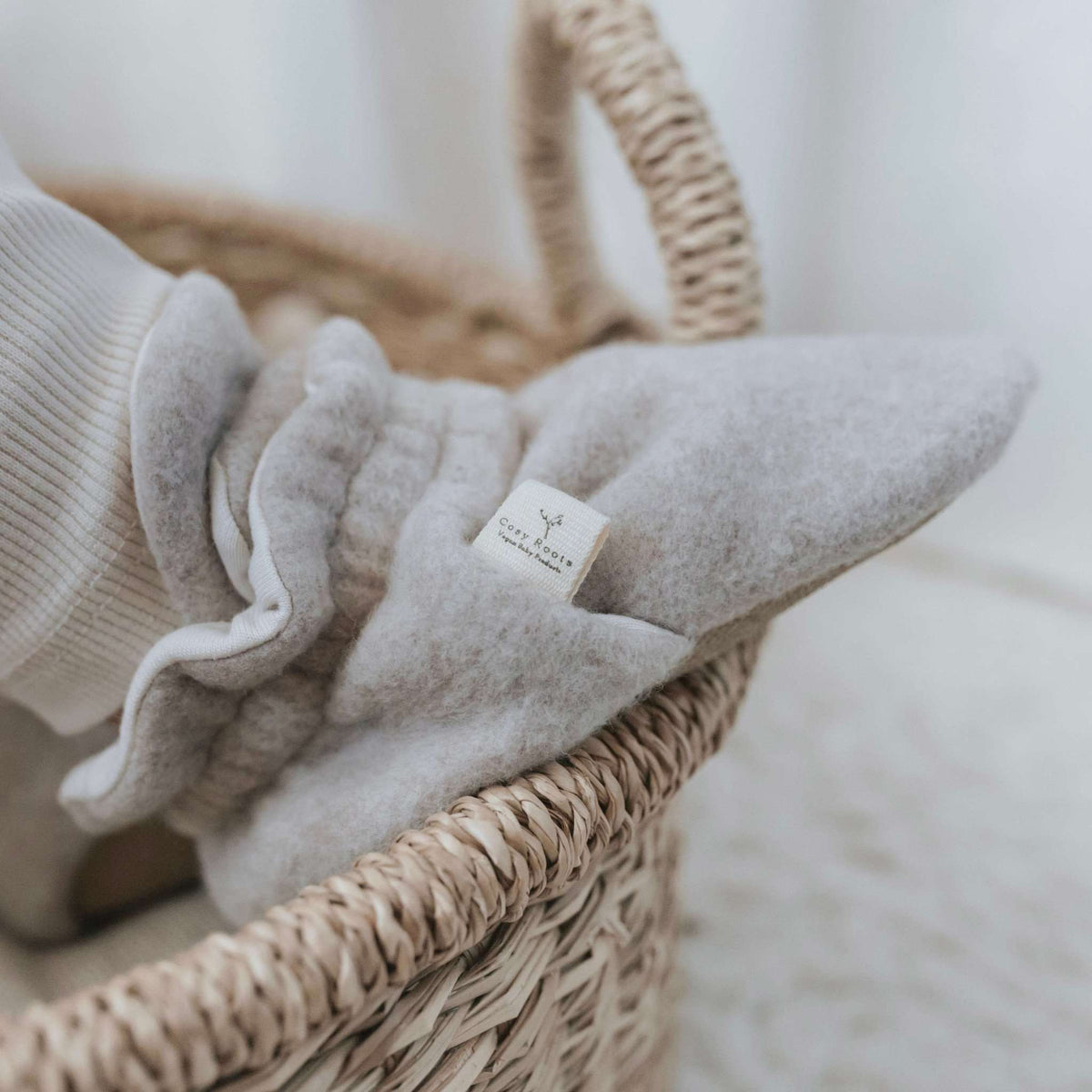 Organic Fleece Booties taupe melange