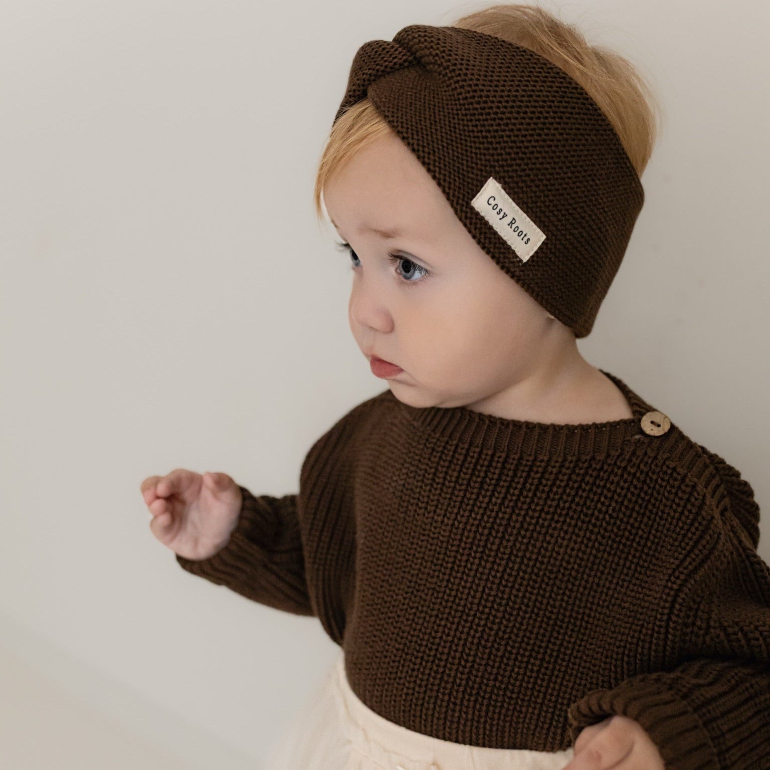 Organic Knit Headband Chocolate Brown