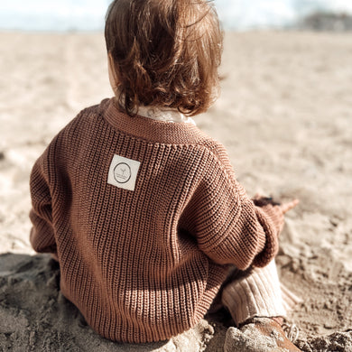Organic Knit Cardigan Walnut