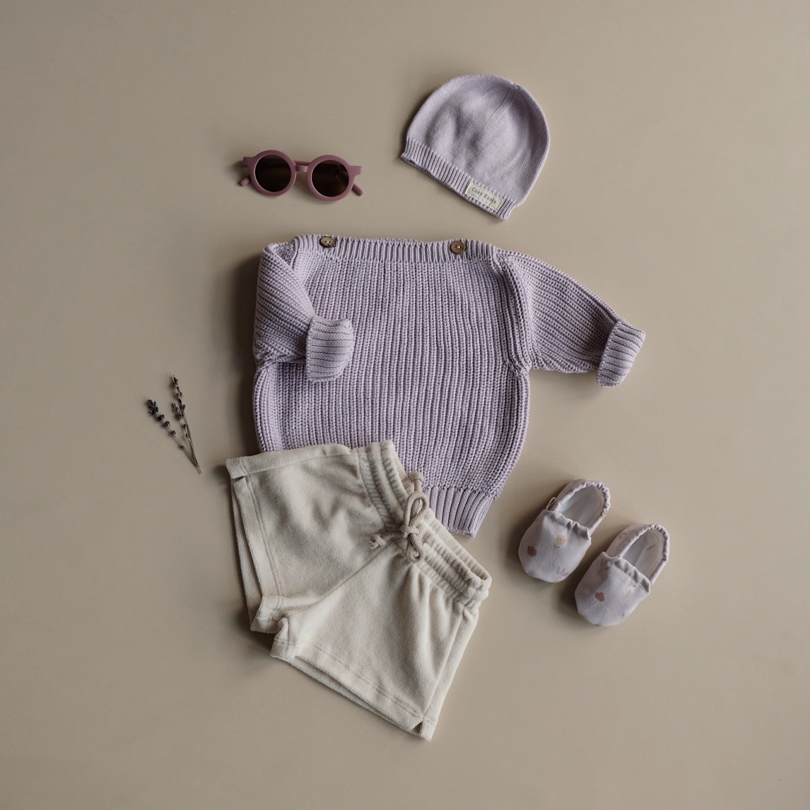 Organic Oversize Knit Pulli- Lavender