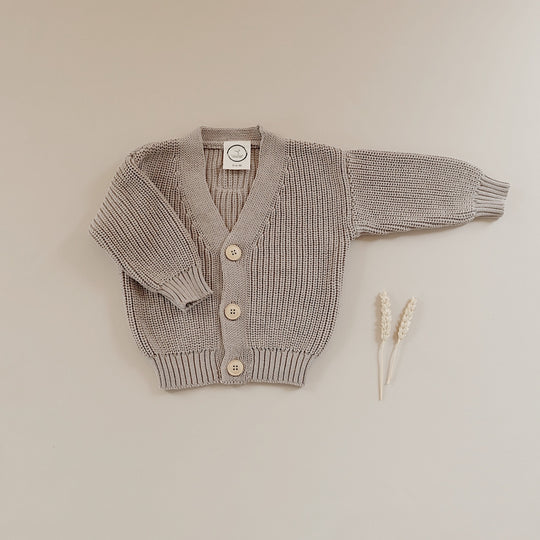 Organic Knit Cardigan Caramel