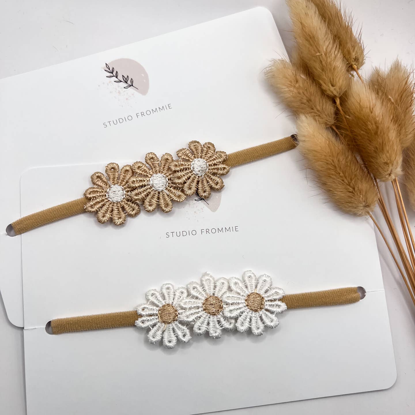 Stirnband Gänseblümchen Tan