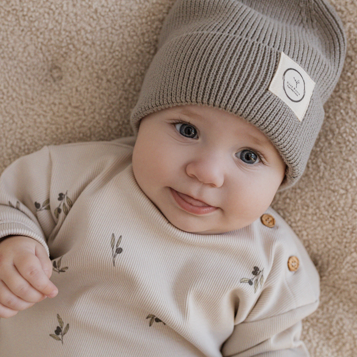 Organic Rib Sweatshirt Tiny Olives