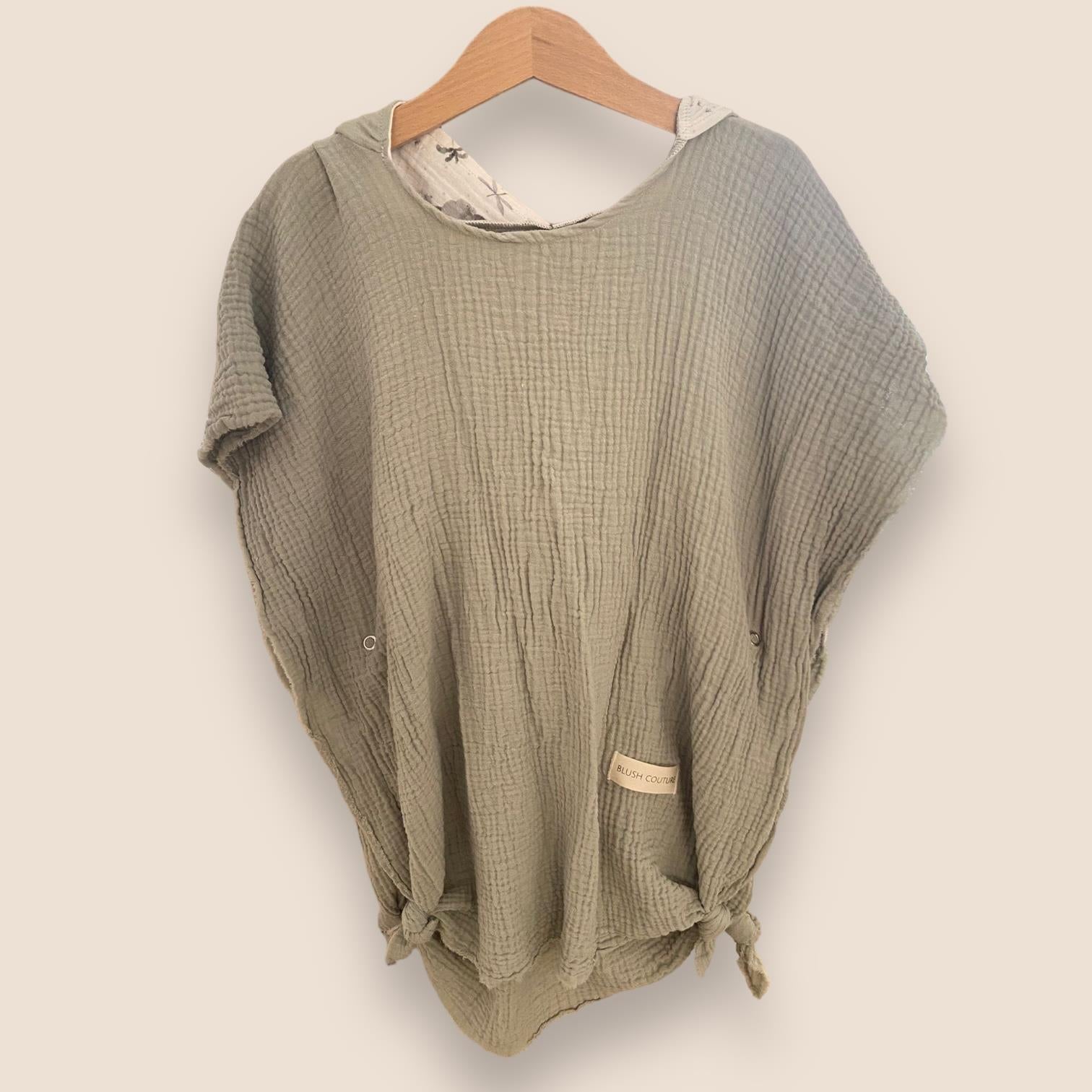 Badeponcho dusty green Dino