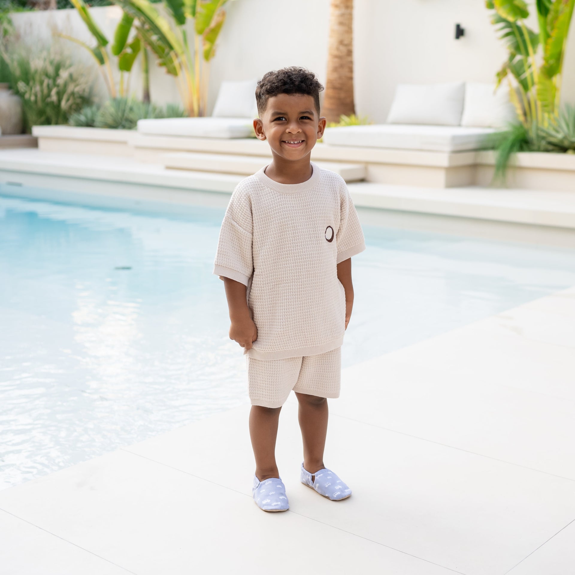 Organic Summer Knit Shirt Coconut Sand