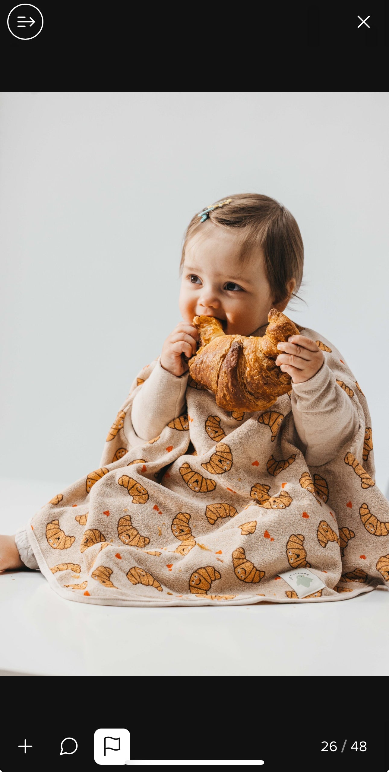 Lätzchen Boo-Frottee Waterproof Croissant