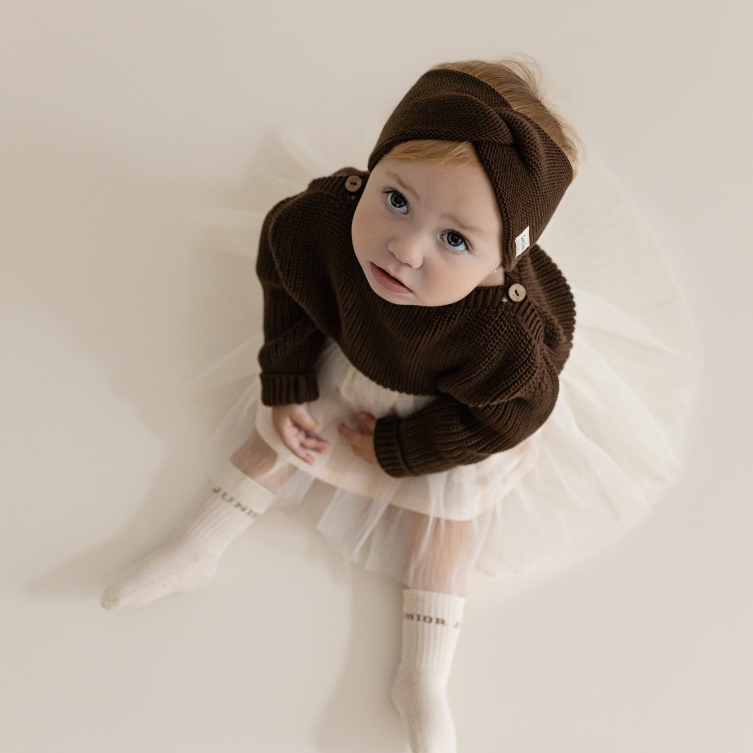 Organic Knit Headband Chocolate Brown