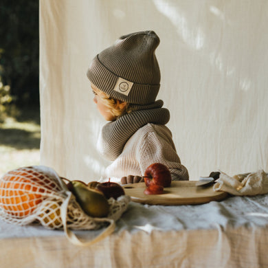 Organic Knit Beanie Khaki