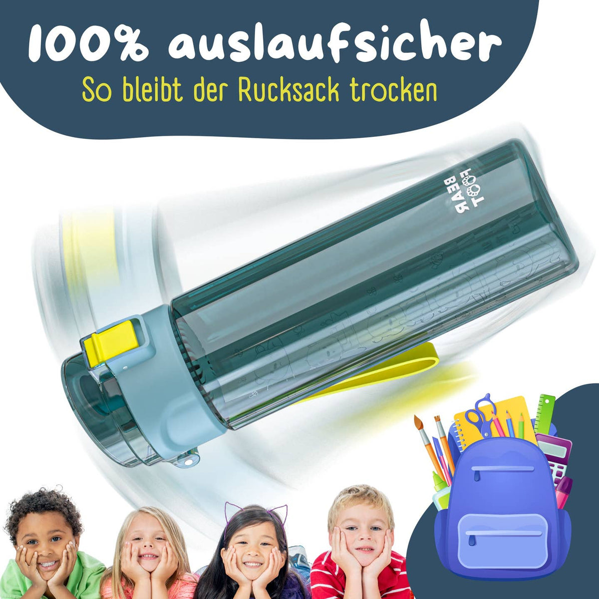 Trinkflasche Bär blau