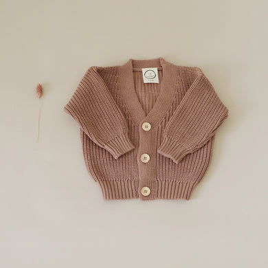 Organic Knit Cardigan Walnut