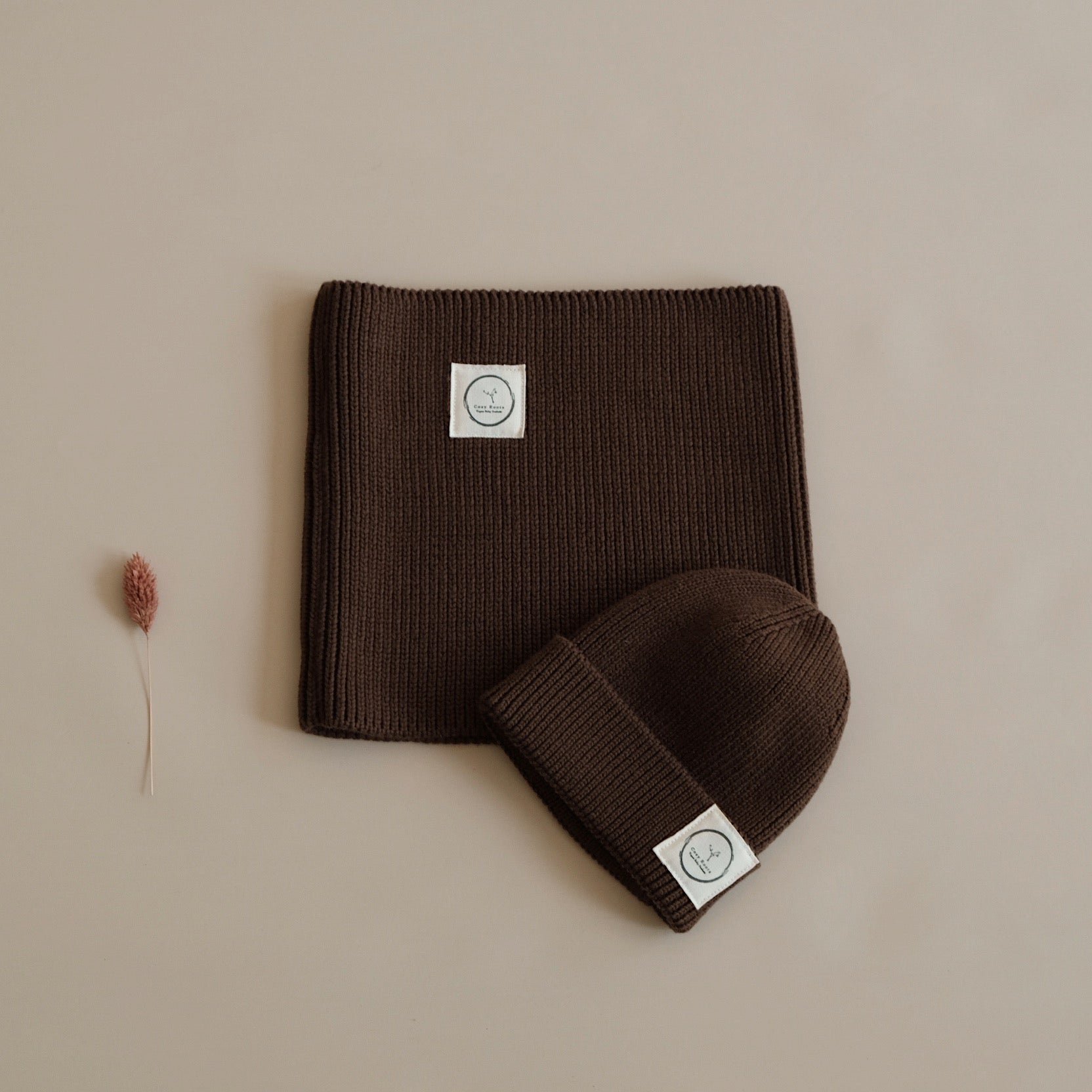 Organic Knit Beanie Chocolate