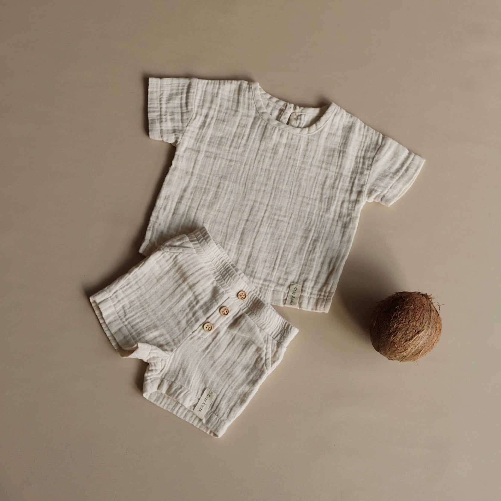 Organic Muslin Shorts Sand