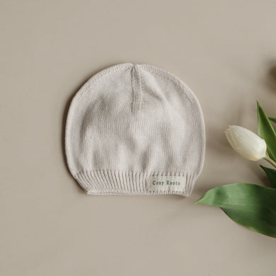 Organic Thin Knit Beanie Sand