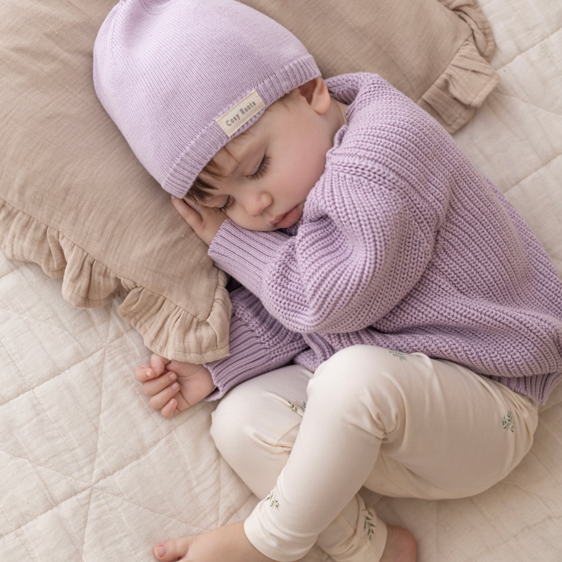 Organic Oversize Knit Pulli- Lavender