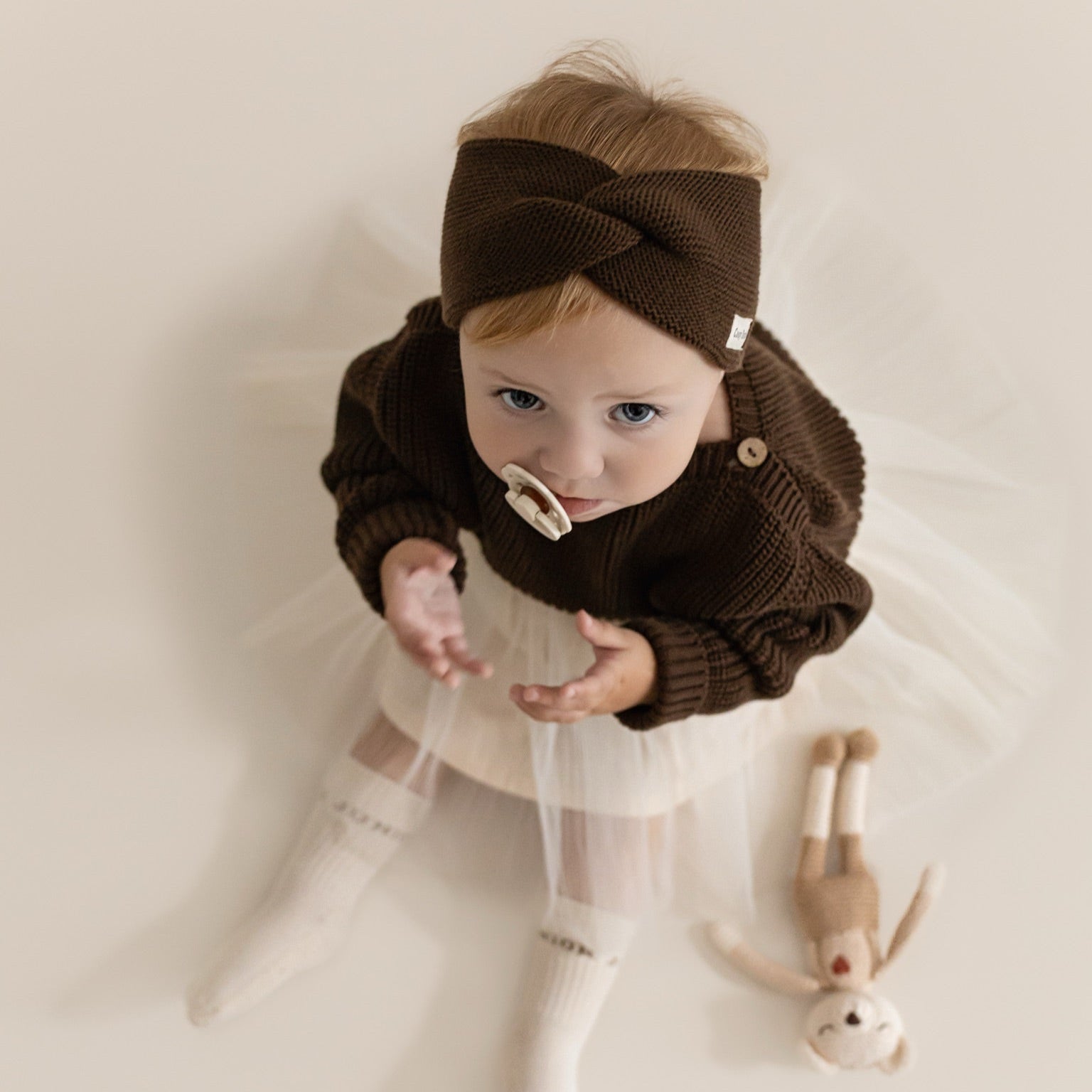 Organic Knit Headband Chocolate Brown