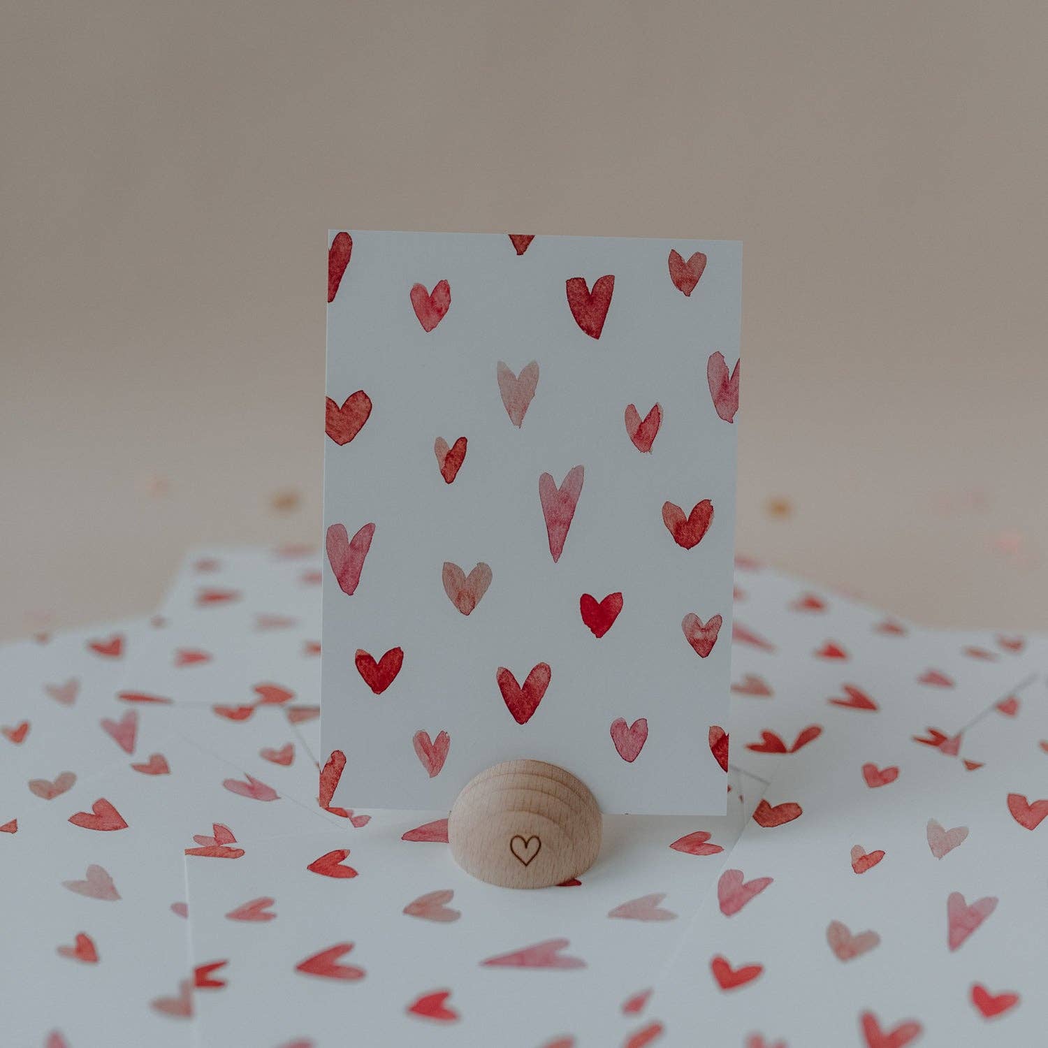 Aquarellkarte Hearts (VE = 10 Stück)