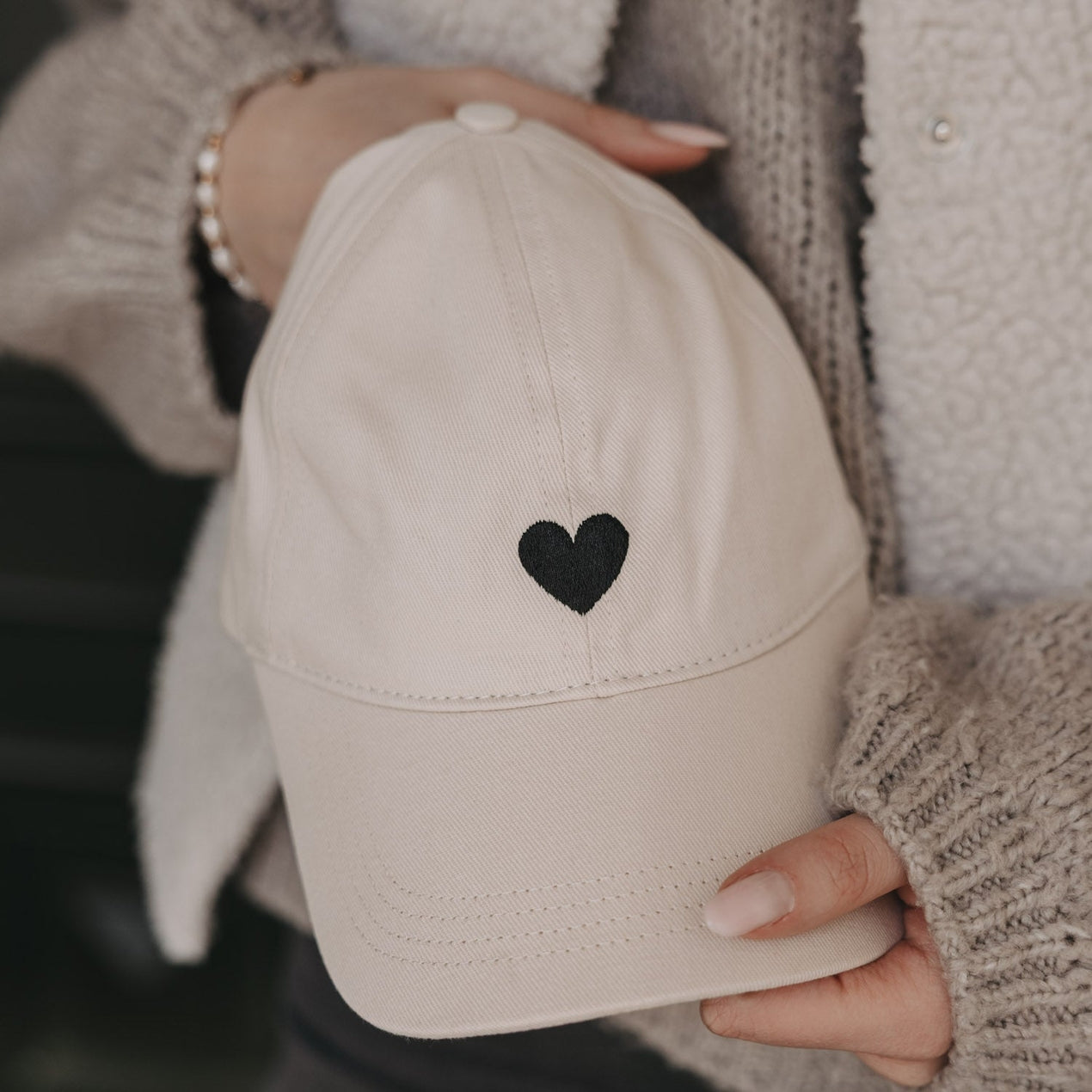 Cap Beige Herz