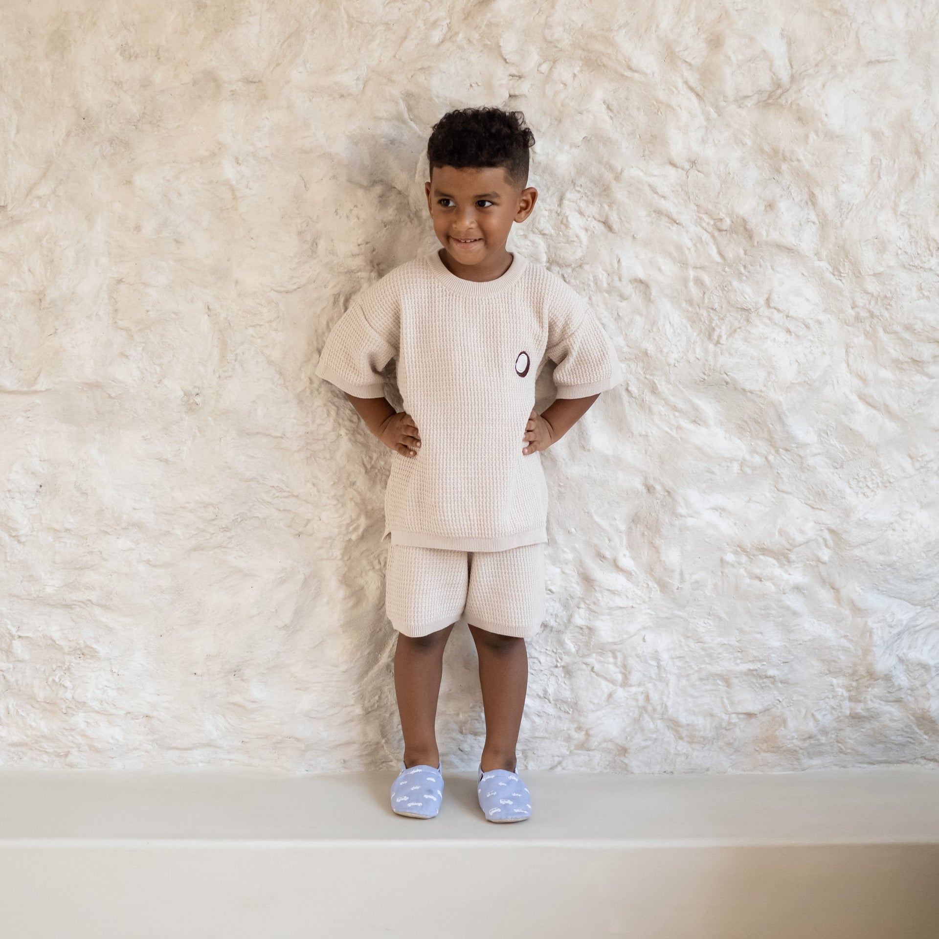 Organic Summer Knit Shirt Coconut Sand