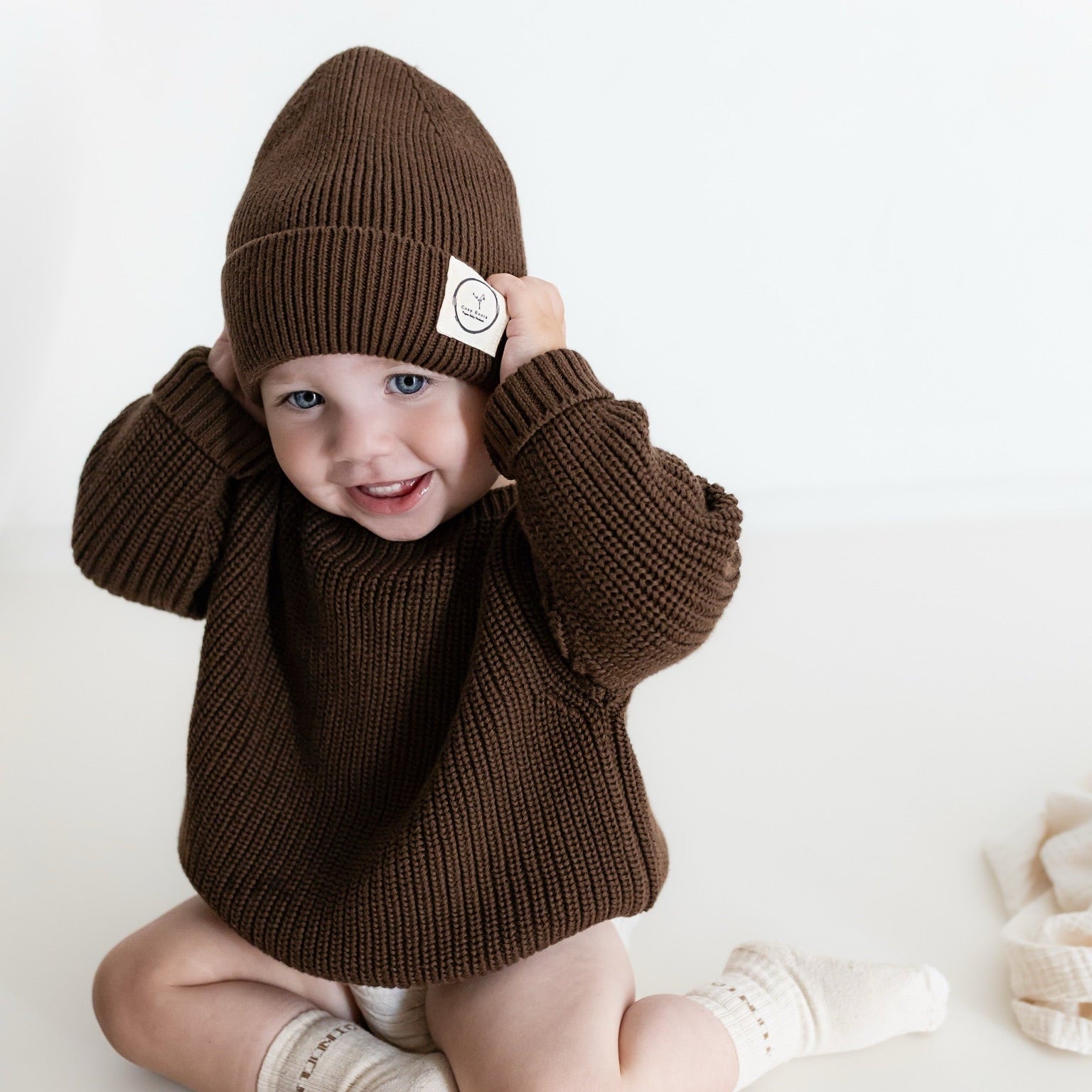 Organic Knit Beanie Chocolate