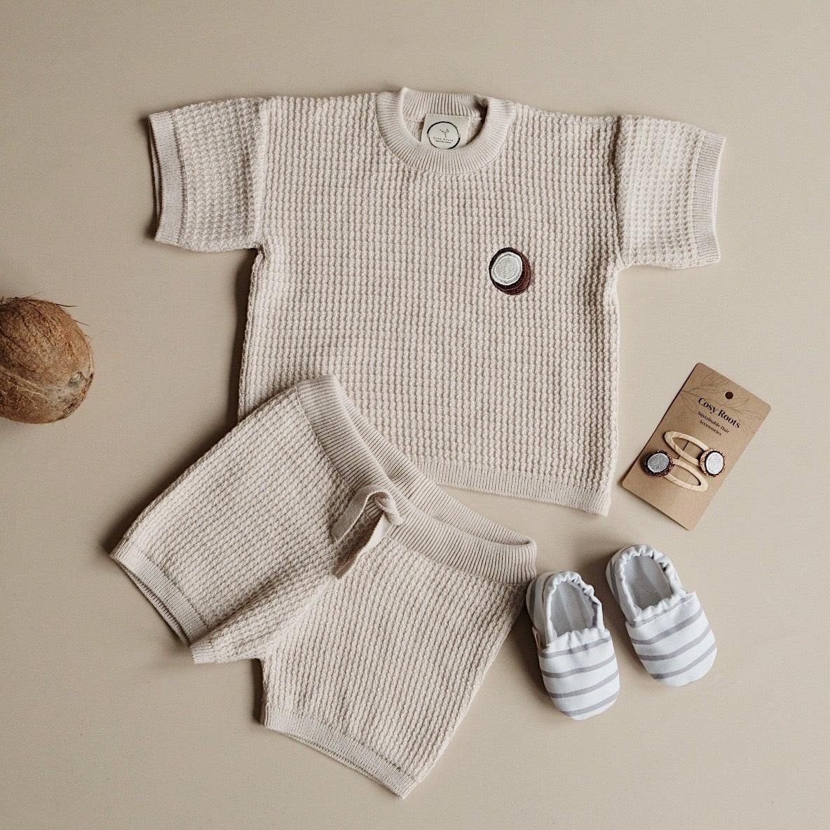 Organic Summer Knit Shirt Coconut Sand