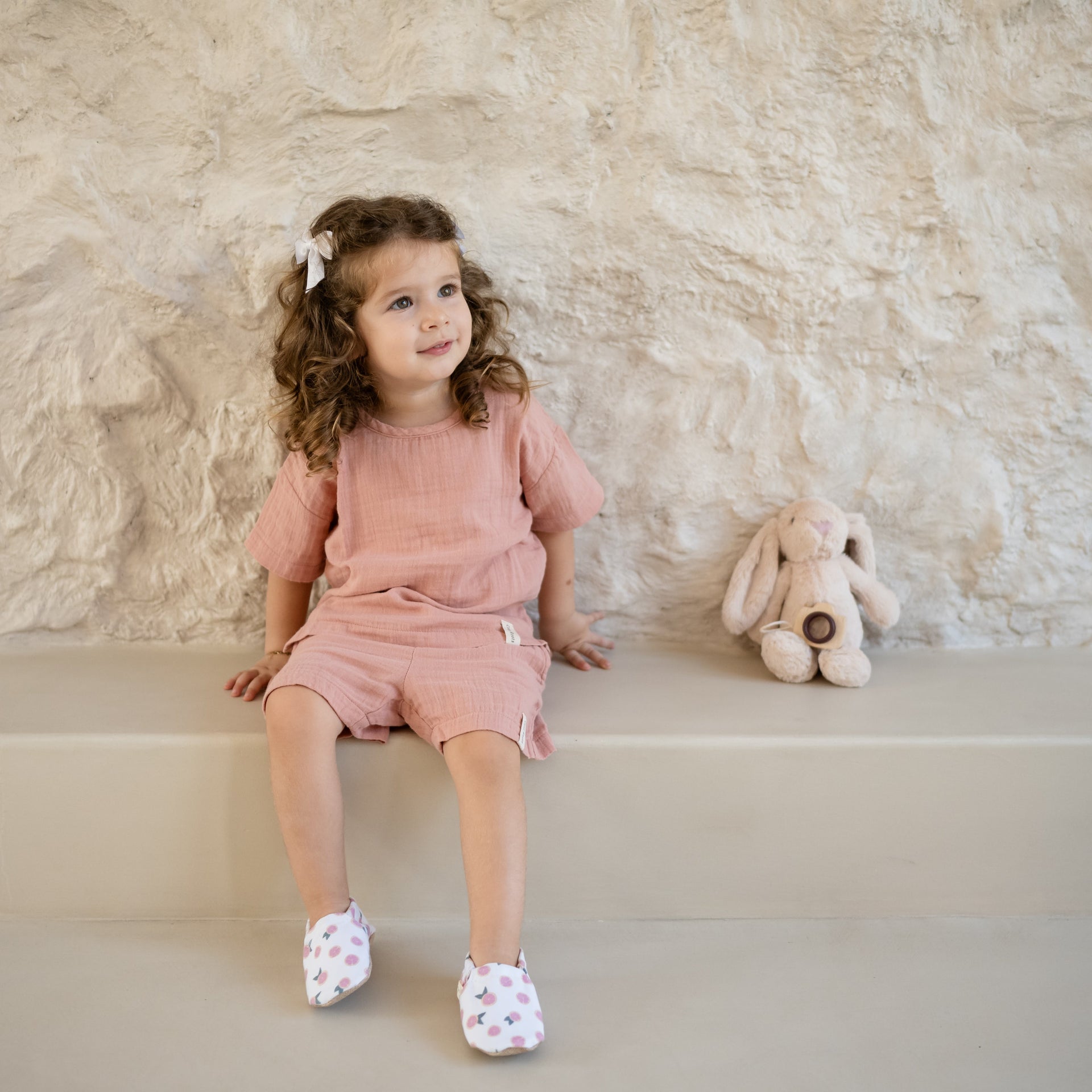 Organic Muslin Shorts Dusty Rose