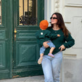 Grobstrick-Pullover Mama Forest Green aus Bio-Baumwolle, Blush Couture