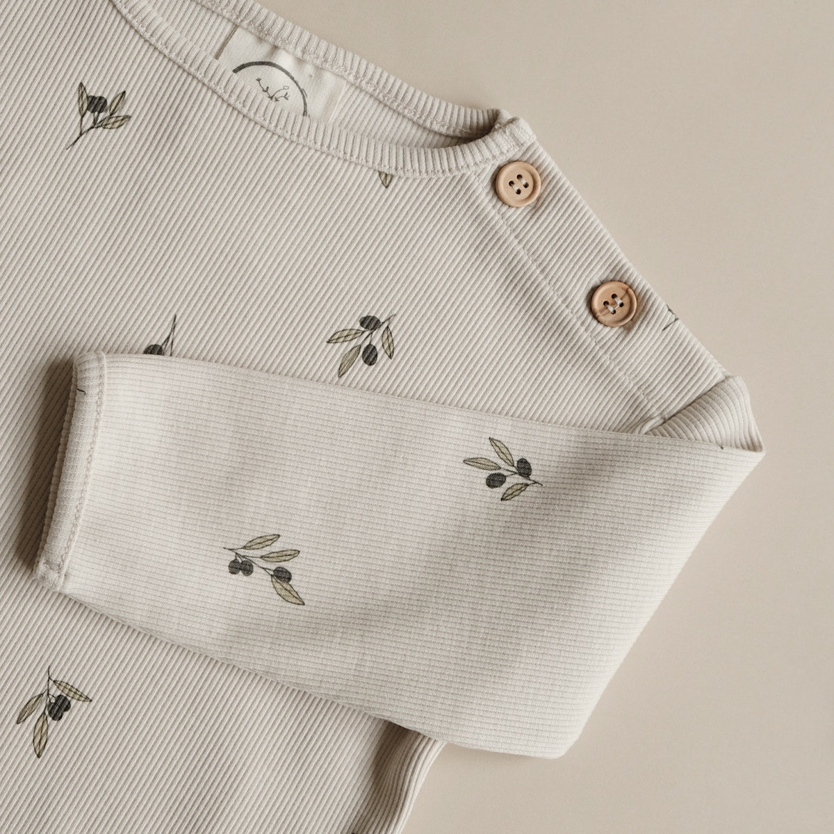 Organic Rib Sweatshirt Tiny Olives