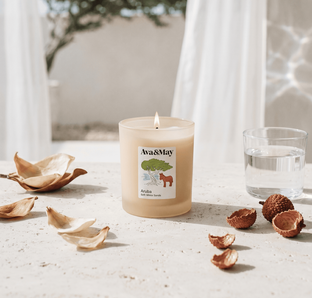 Duftkerze Aruba aus pflanzlichem Wachs, Blush Couture