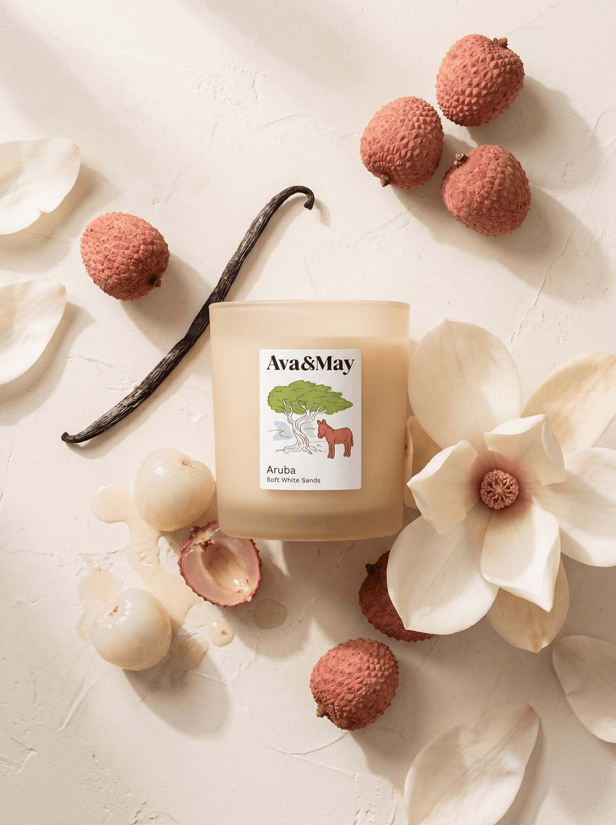 Duftkerze Aruba aus pflanzlichem Wachs, Blush Couture