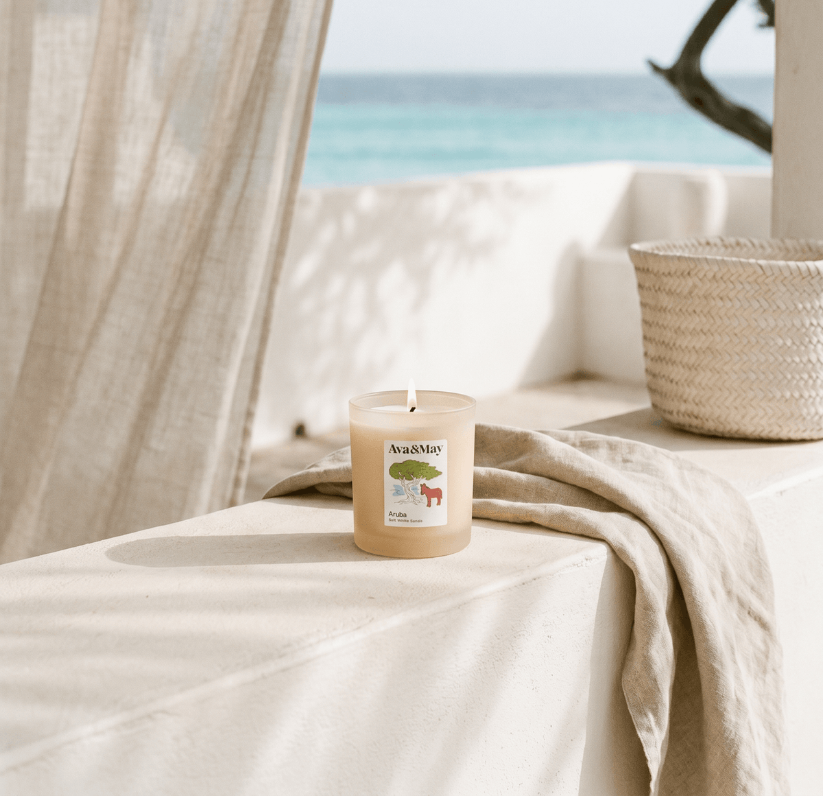 Duftkerze Aruba aus pflanzlichem Wachs, Blush Couture