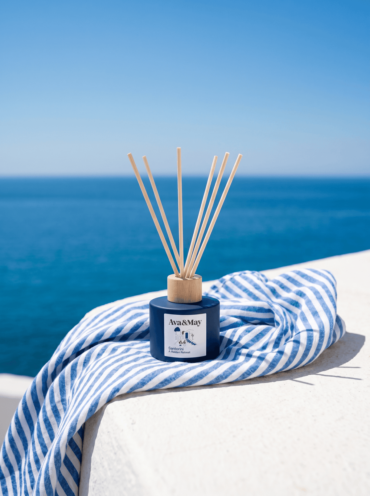 Duftstäbchen Santorini mit Rattan-Stäbchen, Blush Couture