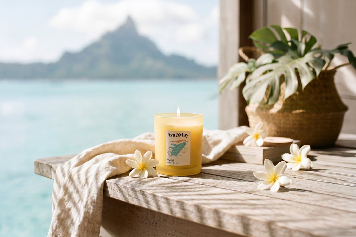 Duftkerze Tahiti aus pflanzlichem Wachs, Blush Couture