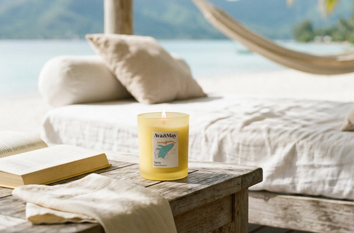 Duftkerze Tahiti aus pflanzlichem Wachs, Blush Couture