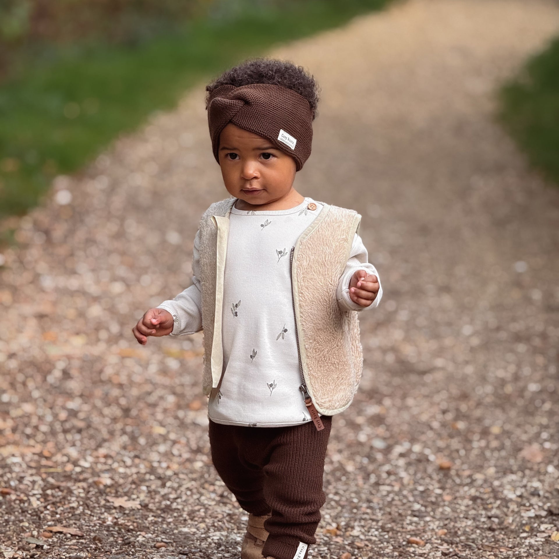Organic Knit Headband Chocolate Brown