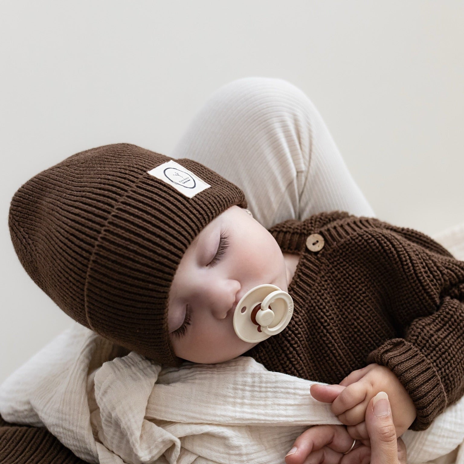 Organic Knit Beanie Chocolate