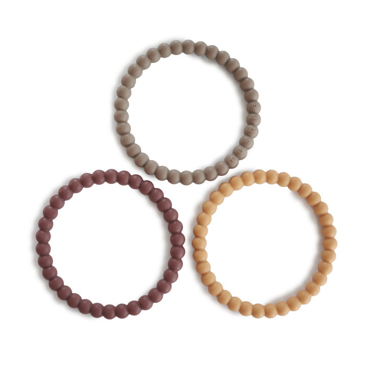 Pearl Teether Bracelets Berry/Marigold/Khaki