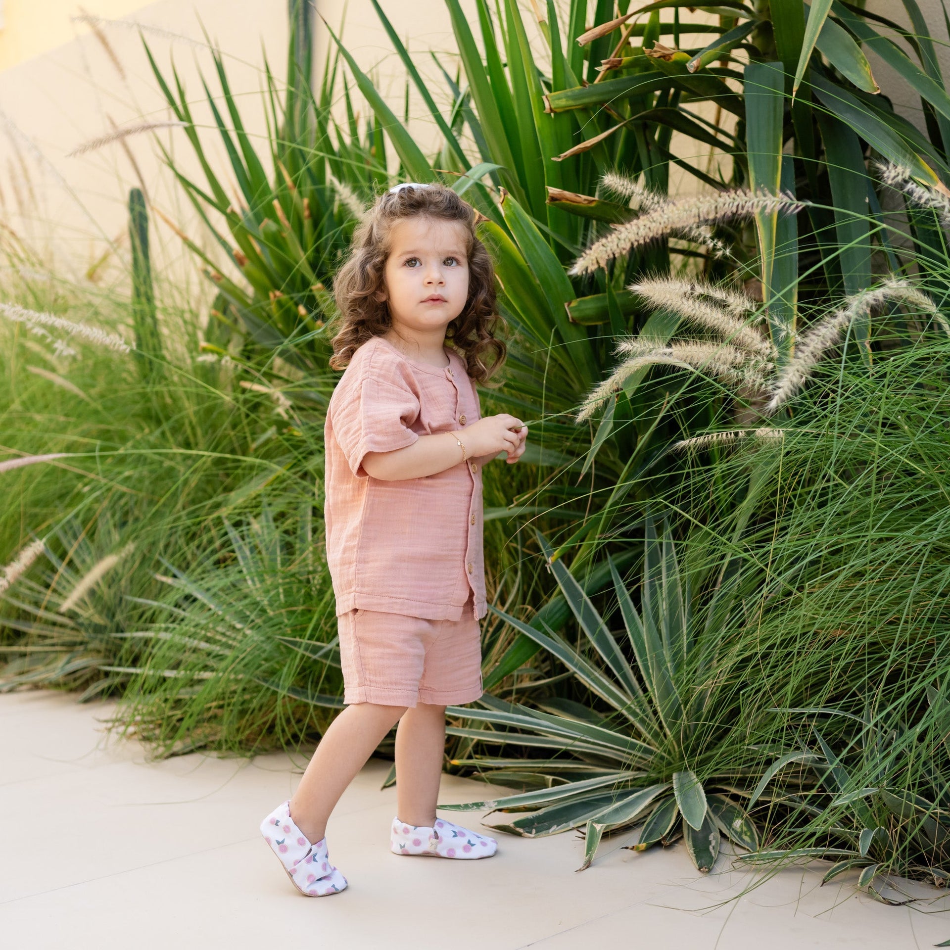 Organic Muslin Shorts Dusty Rose