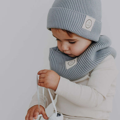 Organic Knit Beanie Dusty blue