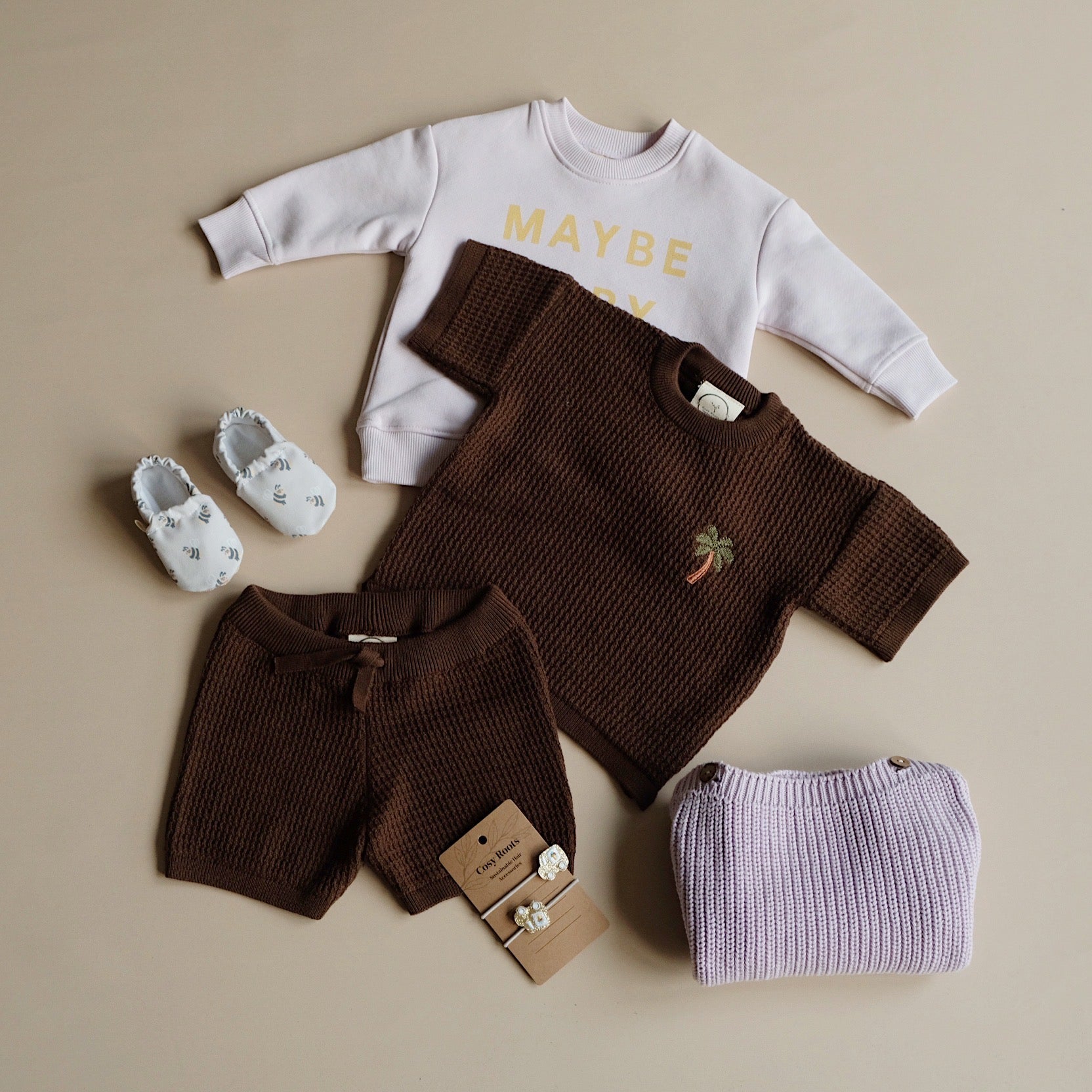 Organic Palm Summer Knit Shirt Chocolate Brown
