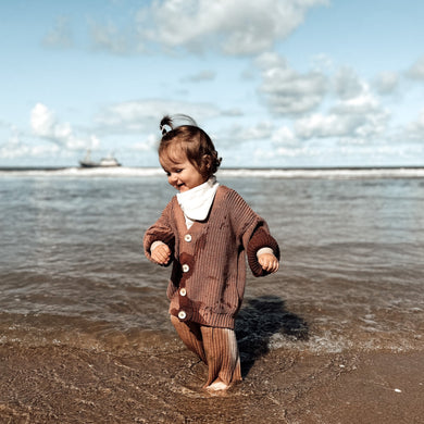 Organic Knit Cardigan Walnut