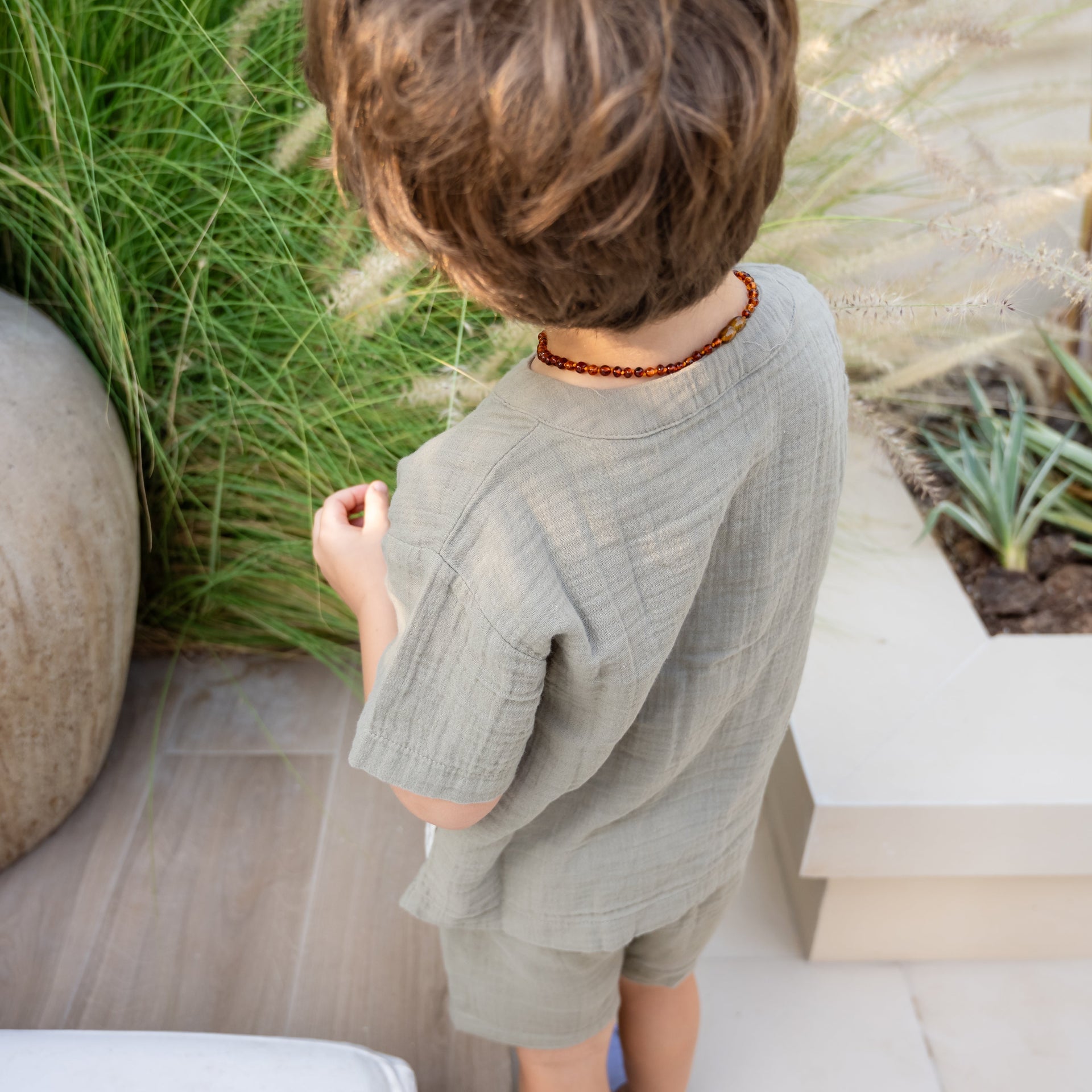 Organic Muslin Shirt Khaki