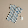 Organic Terry Onesie Blue Striped