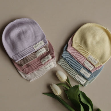 Organic Thin Knit Beanie Dusty Rose