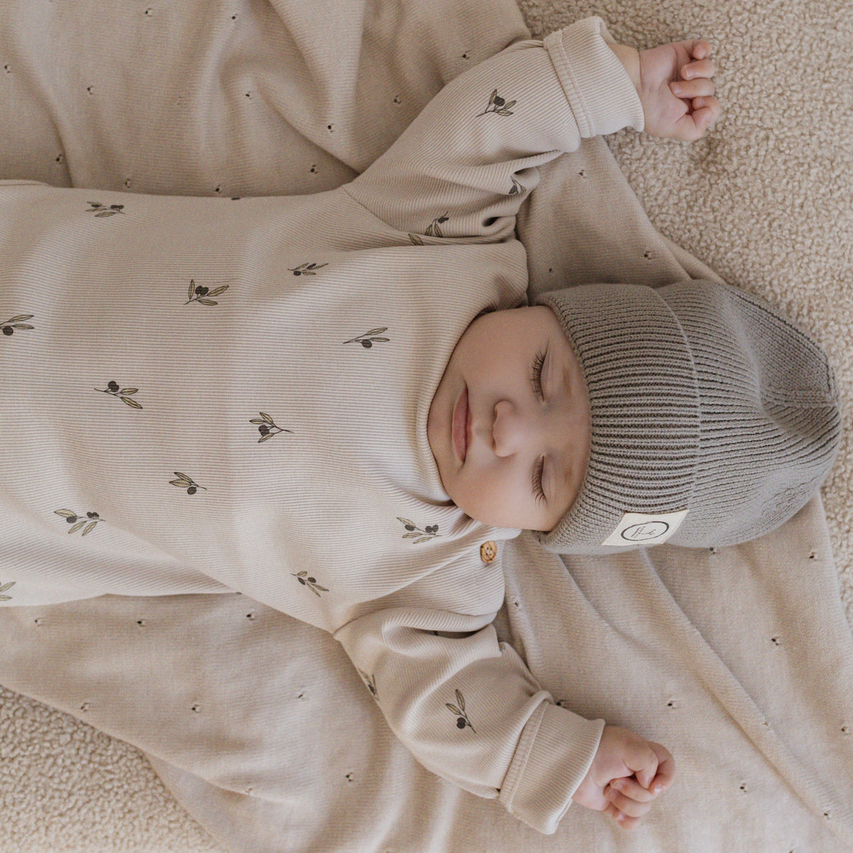 Organic Rib Sweatshirt Tiny Olives
