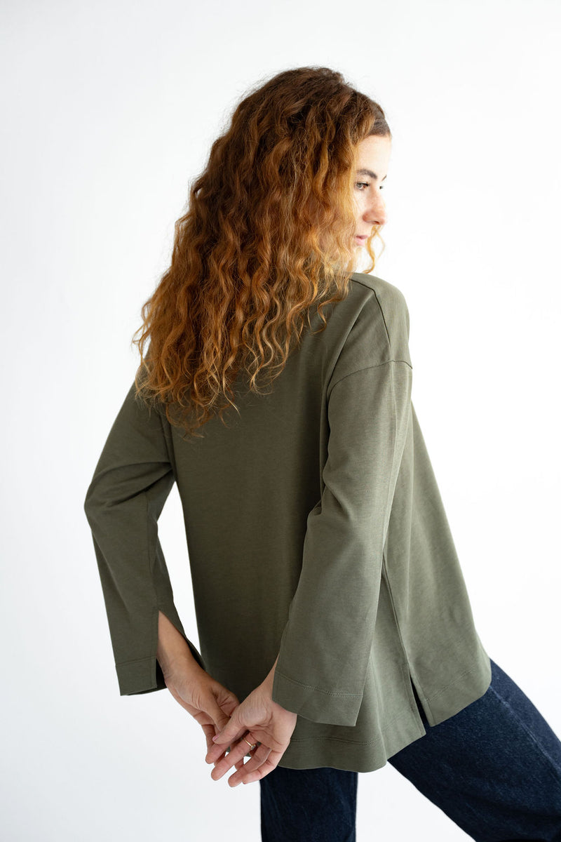 Basic Line Poloshirt langarm Waldgrün