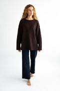 Pullover mit Aussennaht Cacao